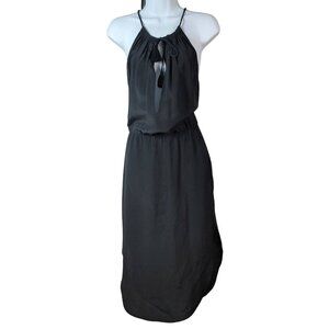 Gwen Stefani L.A.M.B. Silk Cocktail Dress Black Size 2 Sleeveless Pockets NWT